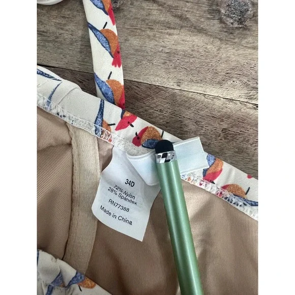 J. Crew Swim Bird Print Two Piece Swim Suit - Picture 7 of 9